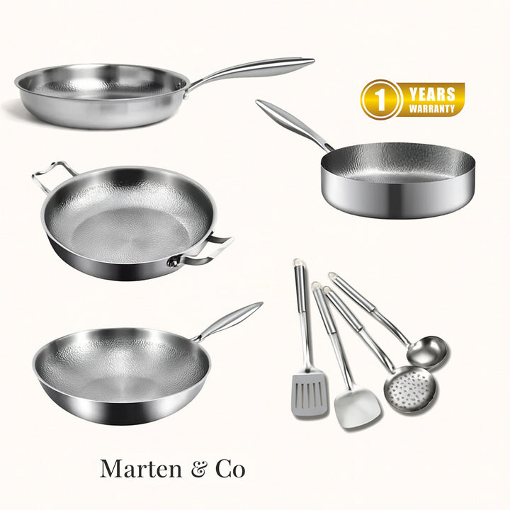 Family Feast Bundle: 4 Pans + Utensils Set