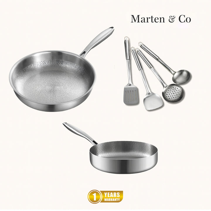 Everyday Cooking Set: 2 Pans + Utensils Set