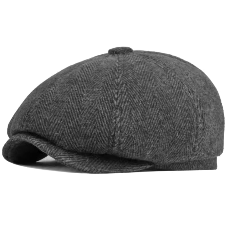Wool Herringbone Cap with Ear Flaps