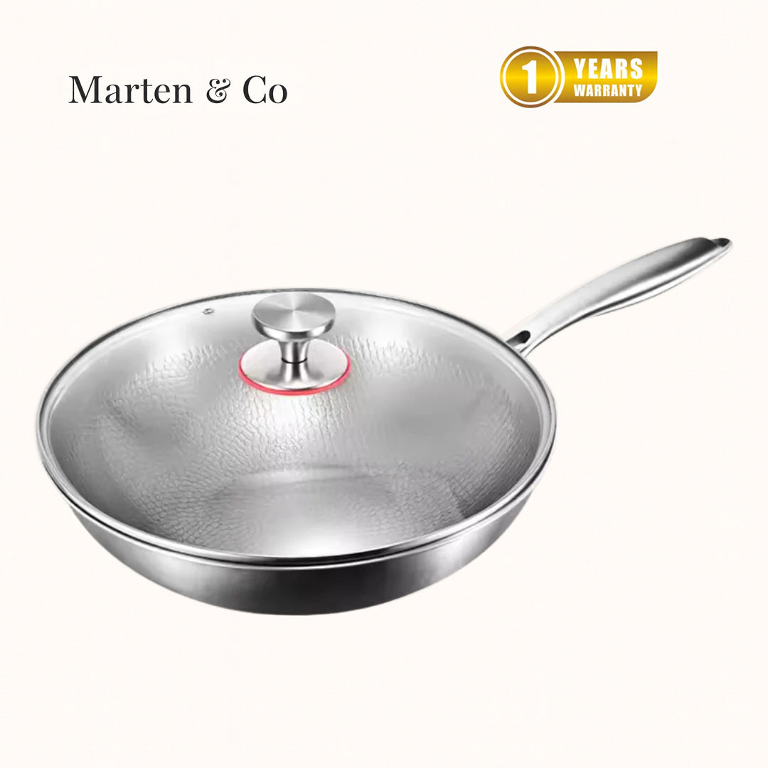 Titanium Wok Pan Flat Bottomed