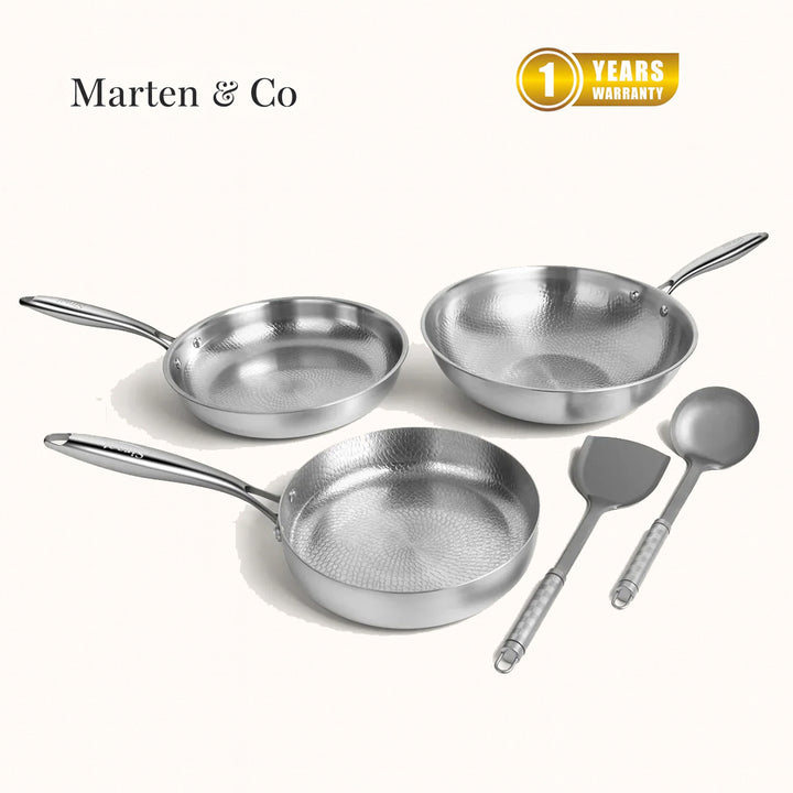 Titanium Hammered Cookware Set Pro